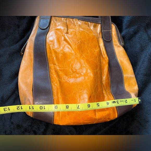 Latico Leathers Orange & Brown Genuine Leather Shoulder Bag - Picture 14 of 15